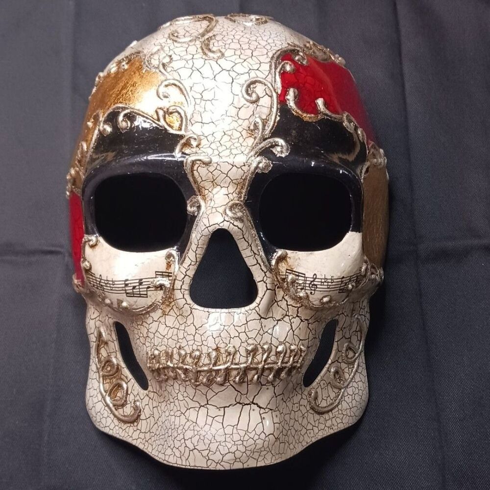Day Of The Dead Unisex Skull Mask Great For Mardi Gras And Halloween.